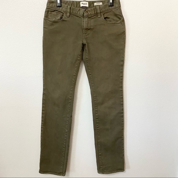 Madewell Denim - Madewell Rail Straight Leg Jean Olive Green Sz 27